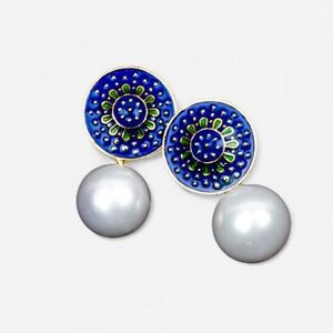Elegant Blue and Silver Earrings
